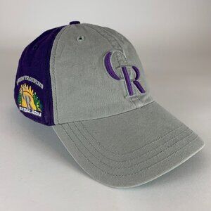 Colorado Rockies MLB Purple Gray 47 Brand Clean Up Spring Training Strapback Hat